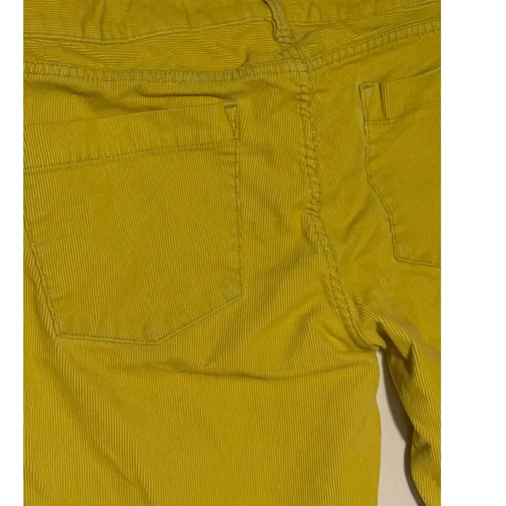 J. Crew Yellow Corduroy Pants Women's 32S City Fit Straight Leg Preppy